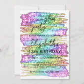 Kleurrijke Faux Regenboog Glitter Meisjes Glam Spa Kaart (Voorkant)