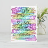 Kleurrijke Faux Regenboog Glitter Meisjes Glam Spa Kaart (Staand voorkant)