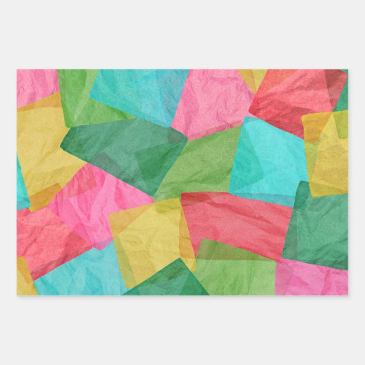 Kleurrijke Faux Tissue Paper Art Kerst (Voorkant)