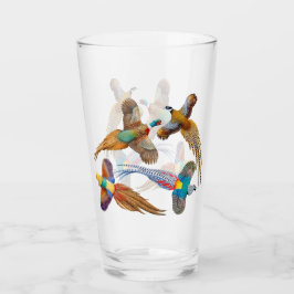 Kleurrijke fazantvogels Drink glas