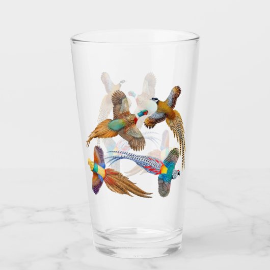 Kleurrijke fazantvogels Drink glas (Voorkant)