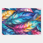 Kleurrijke Feather Art Wrapping Paper Sheets (Voorkant 2)