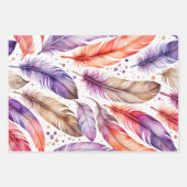 Kleurrijke Feather Art Wrapping Paper Sheets (Voorkant 2)