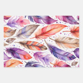 Kleurrijke Feather Art Wrapping Paper Sheets (Voorkant)