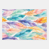 Kleurrijke Feather Art Wrapping Paper Sheets (Voorkant 2)