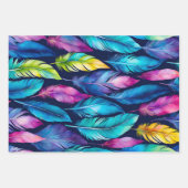 Kleurrijke Feather Art Wrapping Paper Sheets (Voorkant 2)