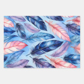 Kleurrijke Feather Art Wrapping Paper Sheets (Voorkant 3)