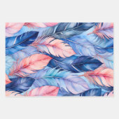 Kleurrijke Feather Art Wrapping Paper Sheets (Voorkant)