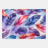 Kleurrijke Feather Art Wrapping Paper Sheets (Voorkant)