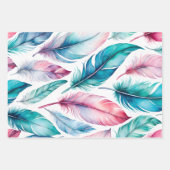 Kleurrijke Feather Art Wrapping Paper Sheets (Voorkant 3)