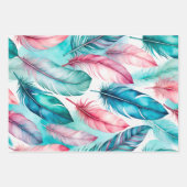 Kleurrijke Feather Art Wrapping Paper Sheets (Voorkant 2)