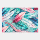Kleurrijke Feather Art Wrapping Paper Sheets (Voorkant)