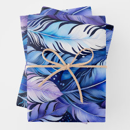 Kleurrijke Feather Art Wrapping Paper Sheets