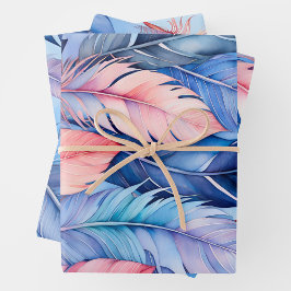 Kleurrijke Feather Art Wrapping Paper Sheets
