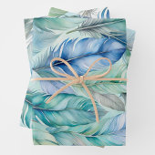 Kleurrijke Feather Art Wrapping Paper Sheets