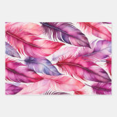 Kleurrijke Feather Art Wrapping Paper Sheets (Voorkant 3)
