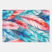 Kleurrijke Feather Art Wrapping Paper Sheets (Voorkant 2)