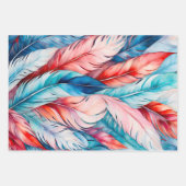 Kleurrijke Feather Art Wrapping Paper Sheets (Voorkant)