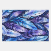 Kleurrijke Feather Art Wrapping Paper Sheets (Voorkant 3)