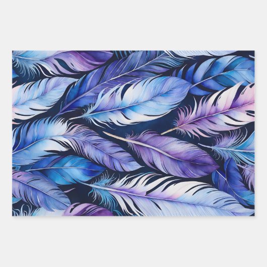 Kleurrijke Feather Art Wrapping Paper Sheets (Voorkant 2)