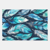Kleurrijke Feather Art Wrapping Paper Sheets (Voorkant 3)