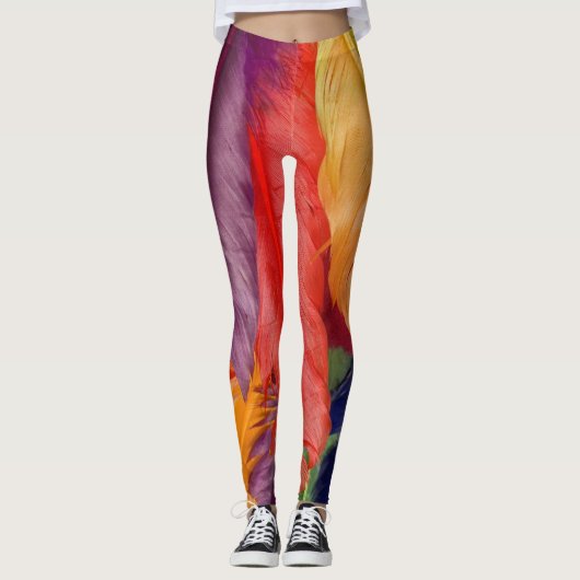 Kleurrijke Feather Leggings (Voorkant)