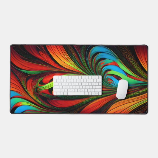 Kleurrijke Feathery Fractal Bureaumat (Keyboard & Muis)