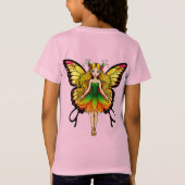 Kleurrijke fee met levendige vlindervleugels t-shirt (Achterkant)