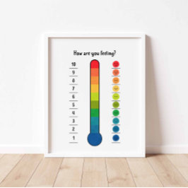 Kleurrijke Feelings thermometer poster