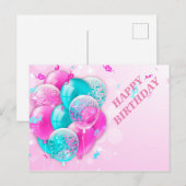 Kleurrijke Feestballonnen Briefkaart (Voorkant / Achterkant)