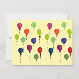 Kleurrijke feestballonnen briefkaart