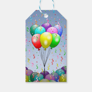 Kleurrijke Feestballonnen Cadeaulabel