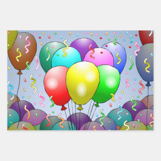 Kleurrijke Feestballonnen Inpakpapier Vel
