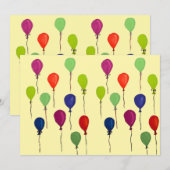 Kleurrijke feestballonnen kaart (Voorkant / Achterkant)