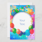 Kleurrijke Feestballonnen Kaart (Achterkant)