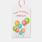 Kleurrijke feestballonnen Kind Happy Birthday Cadeaulabel (Achterkant)