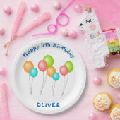 Kleurrijke feestballonnen Kind Verjaardag Papieren Bordje (Feest)