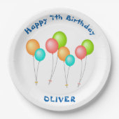 Kleurrijke feestballonnen Kind Verjaardag Papieren Bordje (Voorkant)