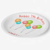 Kleurrijke feestballonnen Kind Verjaardag Papieren Bordje (Gekanteld)