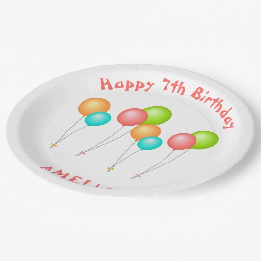 Kleurrijke feestballonnen Kind Verjaardag Papieren Bordje (Gekanteld)