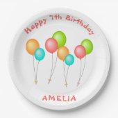 Kleurrijke feestballonnen Kind Verjaardag Papieren Bordje (Voorkant)