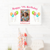 Kleurrijke feestballonnen Kind Verjaardagsfoto Spandoek (Insitu)