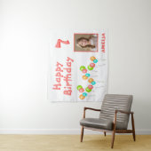 Kleurrijke feestballonnen Kind Verjaardagsfoto Wandkleed (In situ)