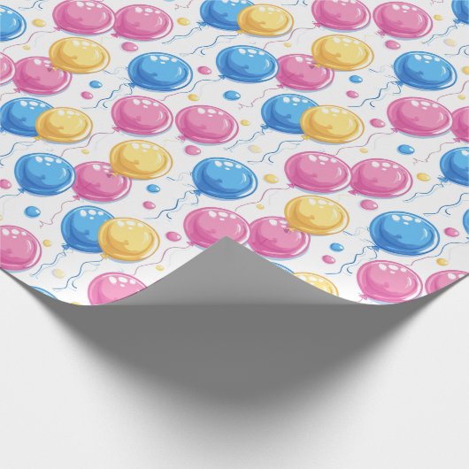 Kleurrijke feestballonnen Kinder Cadeaupapier (Hoek)