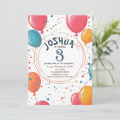 Kleurrijke Feestballonnen Kinderen Verjaardagsfees Kaart (Staand voorkant)
