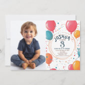 Kleurrijke Feestballonnen Kinderen Verjaardagsfees Kaart (Voorkant)