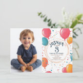 Kleurrijke Feestballonnen Kinderen Verjaardagsfees Kaart (Staand voorkant)