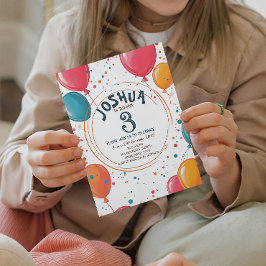 Kleurrijke Feestballonnen Kinderen Verjaardagsfees Kaart