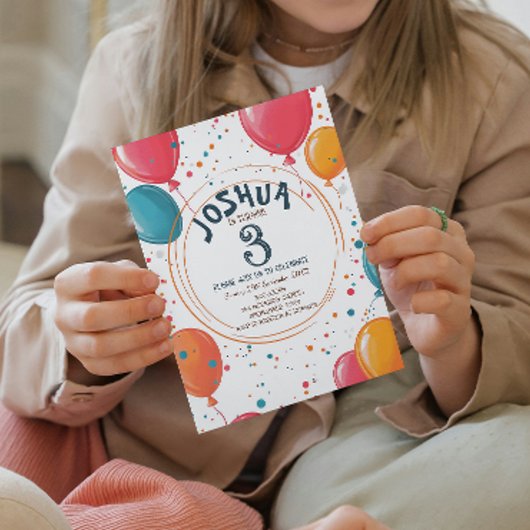 Kleurrijke Feestballonnen Kinderen Verjaardagsfees Kaart