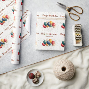 Kleurrijke feestballonnen met Confetti Cadeaupapier